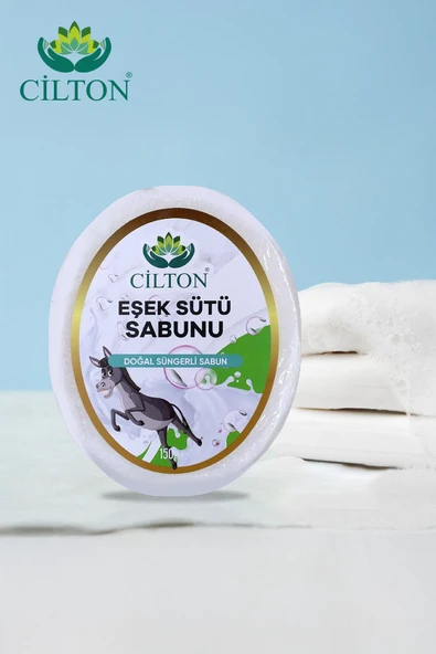 CİLTON  EŞEK SÜTÜ SABUNU DOĞAL SÜNGERLİ SABUN 150 ML ürün görseli 1