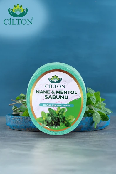 CİLTON  NANE & MENTOL SABUNU DOĞAL SÜNGERLİ SABUN 150 ML ürün görseli 1