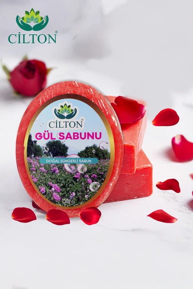 CİLTON  GÜL SABUNU DOĞAL SÜNGERLİ SABUN 150 ML ürün görseli 1