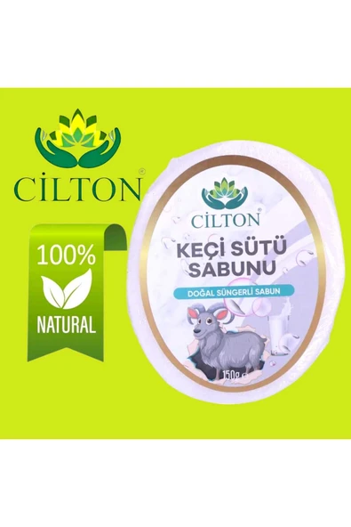 CİLTON  KEÇİ SÜTÜ SABUNU DOĞAL SÜNGERLİ SABUN 150 ML ürün görseli 1