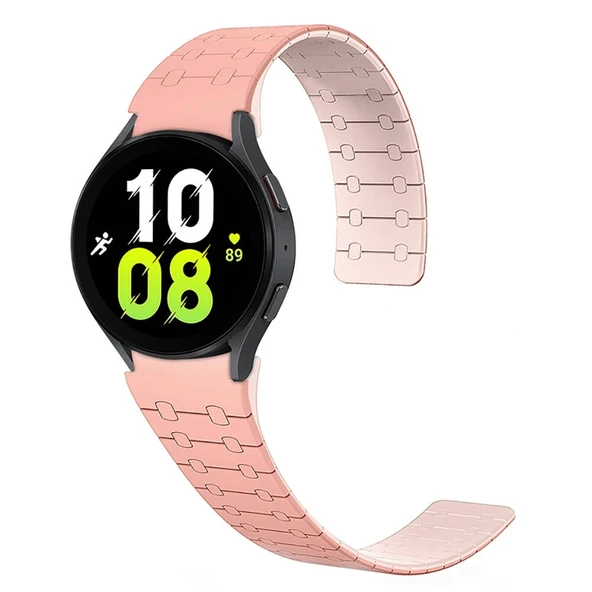 Samsung Watch 6 44mm Uyumlu -111 20mm Çizgili Desenli Silikon Kordon ürün görseli 1