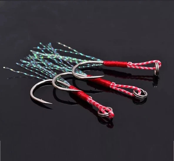 S.F. Jig Assist İğnesi - 3 Adet - Jig Yardımcı Kanca - ( 110 - 160 gr Arası Jigler Için ) ürün görseli 1
