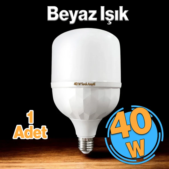 Tasarruflu Torch Ampul 40 W Led Lamba Beyaz E27 Duy 25.000 Saat Uzun Ömürlü 220 Volt Elektrik 1 Adet ürün görseli 1
