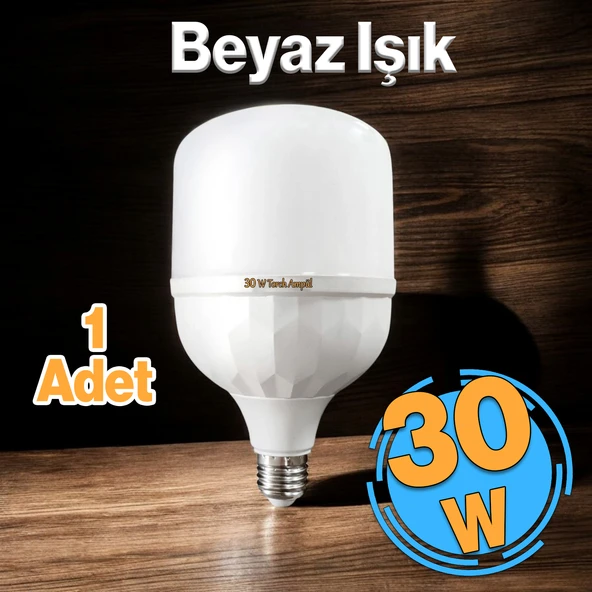 Tasarruflu Torch Ampul 30 W Led Lamba Beyaz E27 Duy 25.000 Saat Uzun Ömürlü 220 Volt Elektrik 1 Adet ürün görseli 1