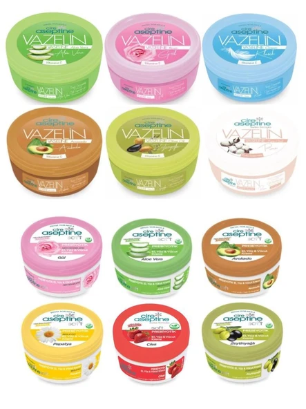 CİRE ASEPTİNE VAZELİN 150ML 6 Lİ KARMA+30ML KREM 6 LI KARMA ürün görseli 1