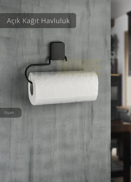 Yapışkanlı Kağıt Havluluk Paslanmaz Peçetelik Çelik Banyo Havluluk Düzenleyici Siyah ürün görseli 1