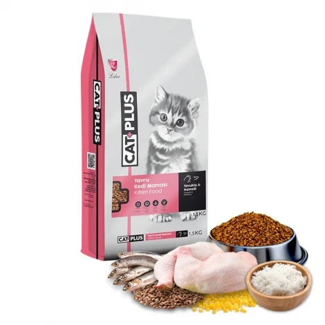 CatPlus Tavuklu Hamsili Yavru Kedi Maması 1,5 Kg ürün görseli 1