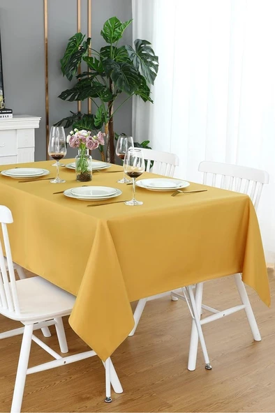 Beysüs Plastik Kullan At Masa Örtüsü Altın 137 * 270 cm ürün görseli 1