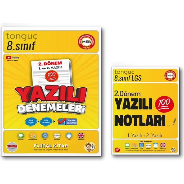 8. Sınıf 2. Dönem 1 ve 2. Yazılı Notları ve Denemeleri ürün görseli 1