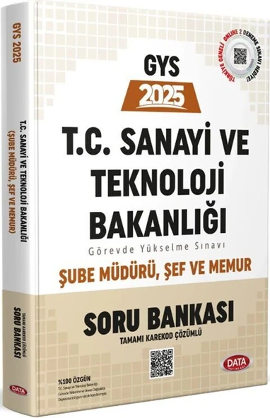 Data Yayınları 2025 GYS T.C. Sanayi ve Teknoloji Bakanlığı Şube Müdürü Şef Memur Soru Bankası ürün görseli 1