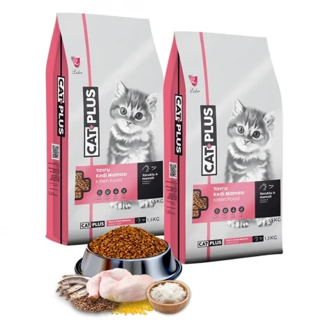 CatPlus Tavuklu Hamsili Yavru Kedi Maması 1,5 Kg x 2 Adet ürün görseli 1