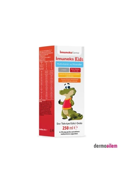 Imuneks Kids Multivitamin ve Mineraller Takviye Edici Gıda 250 ml ürün görseli 1