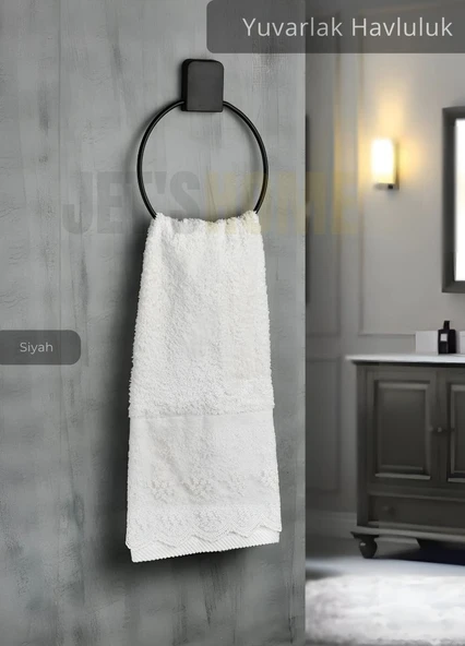 Yuvarlak Havluluk Paslanmaz Çelik Banyo Havluluk Düzenleyici Siyah ürün görseli 1