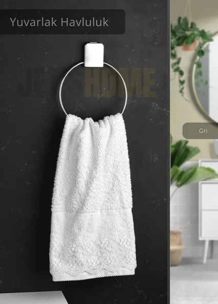 Yuvarlak Havluluk Paslanmaz Çelik Banyo Havluluk Düzenleyici Gri ürün görseli 1