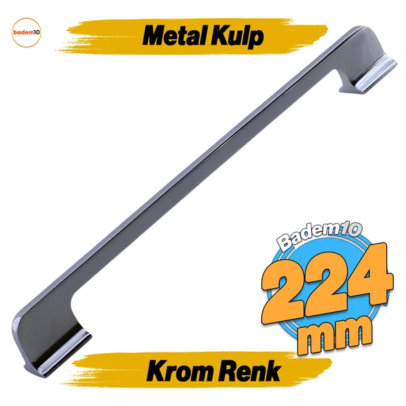 Afra (224 mm - 22.4 cm) Krom Metal Mobilya Mutfak Çekmece Dolap Dolabı Kapak Kulbu Kulpu Kulpları ürün görseli 1