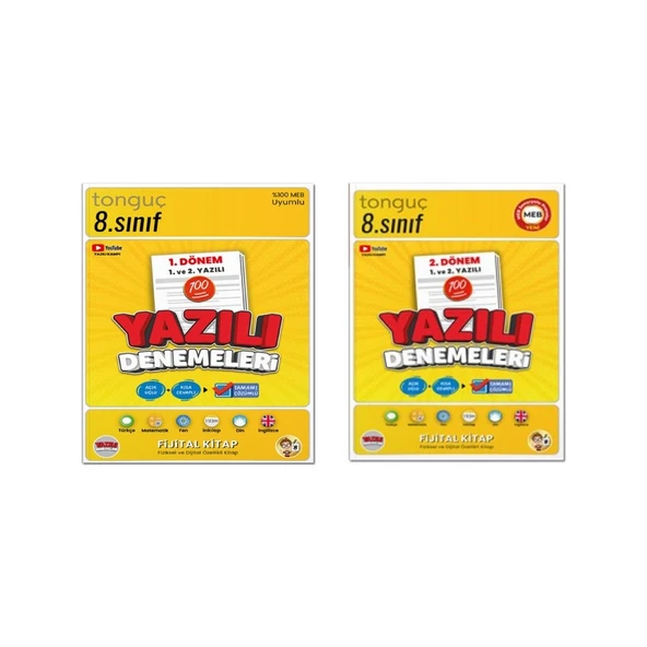 8. Sınıf Yazılı Denemeleri 1. Dönem - 2. Dönem 1 ve 2. Yazılı 2 Kitap ürün görseli 1