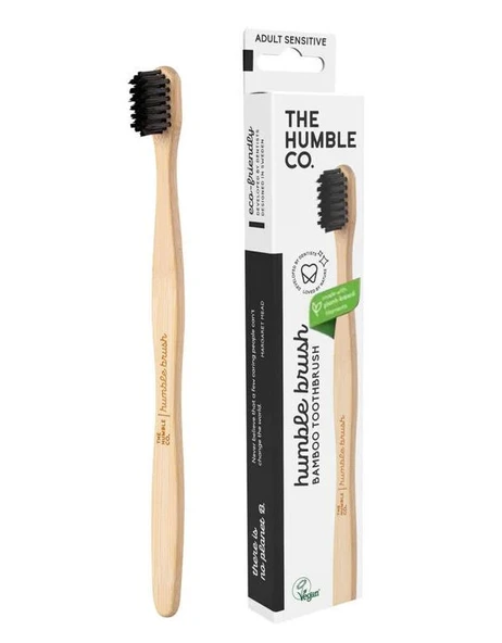 Humble Brush Adult Medium Bambu Diş Fırçası | Siyah ürün görseli 1
