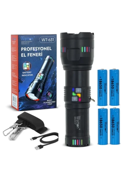 Watton Wt-631 Lazer Etkili Profesyonel El Feneri 30.000 Lümen ürün görseli 1