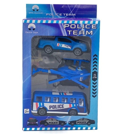 Demir Toys Polis Seti Helikopterli 3Lü ürün görseli 1