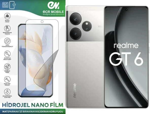 Realme GT6 ile Uyumlu Hidrojel Nano Ekran Koruyucu Film MAT(Tempered Cam Değildir!) ürün görseli 1