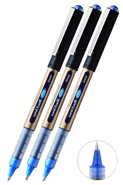 Mavi Pilot Kalem 3 Adet Uniball Eye Broad 1.0 mm Roller Pilot Kalem Ub-150-10 Roller Uçlu Likit Mürekkepli ürün görseli 1
