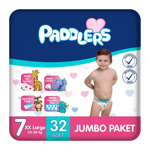 Paddlers Bebek Bezi 7 Numara XX-Large 32 Adet (20-30 Kg) Jumbo Paket ürün görseli 1