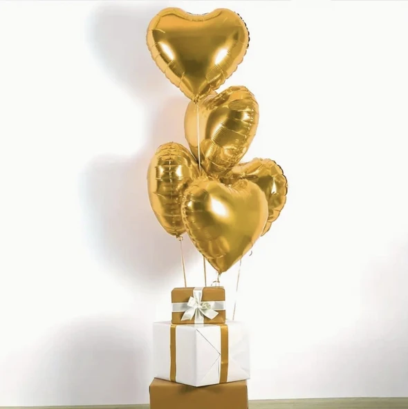 Brokoli Home 2 Adet Folyo Balon Altın Sarısı Gold Uçan Balon 45 Cm 18 İnç ürün görseli 1