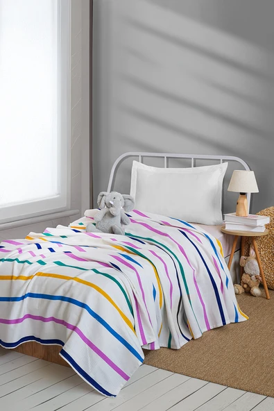 Upstyle Doğal Pike Baskılı Kids 140x230cm Funny Sarı-Lila ürün görseli 1