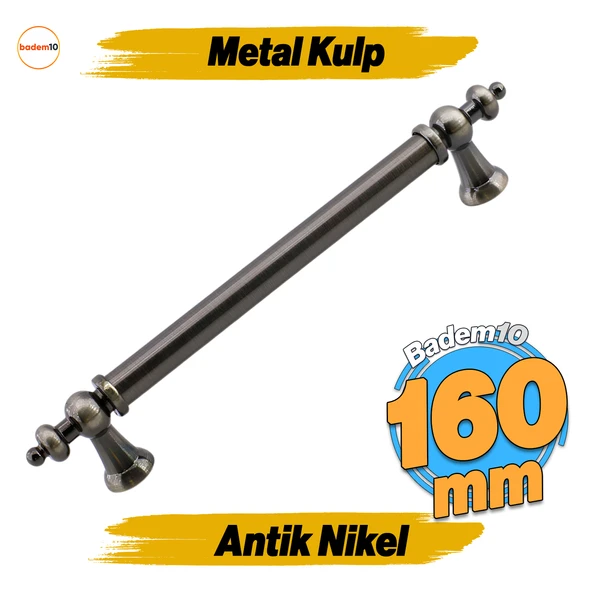 Osmanlı Metal Antik Nikel Kulp 160 mm 16 cm Mobilya Çekmece Mutfak Dolabı Dolap Kapak Kulb Kulpu ürün görseli 1