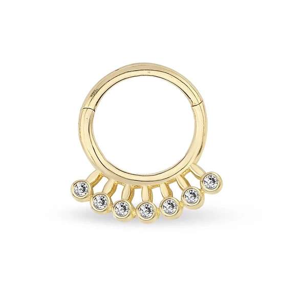 Yedi Taşlı Altın Helix Piercing ürün görseli 1