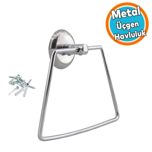 Metal Bez Havluluk Aparatı Lavabo Banyo Mutfak Aparat Standı Bez Havlu Askısı Vidalı Krom Paslanmaz ürün görseli 1