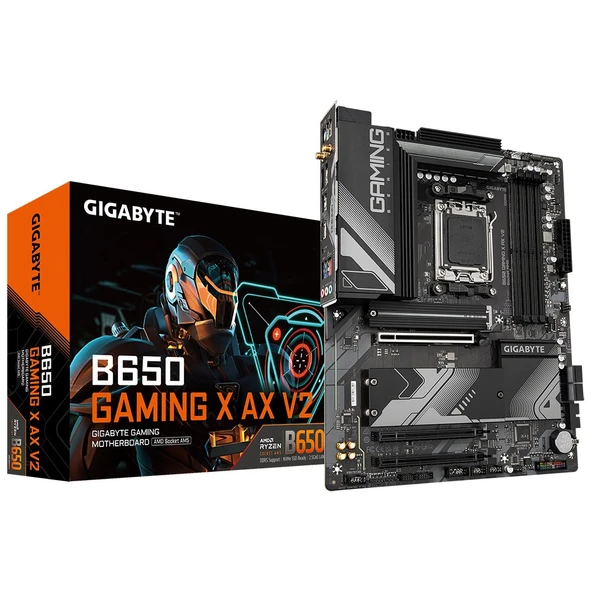 GIGABYTE B650 GAMING X AX V2 Soket AM5 AMD B650 DDR5 8000MHz (OC) Wi-Fi 6E ATX Anakart ürün görseli 1
