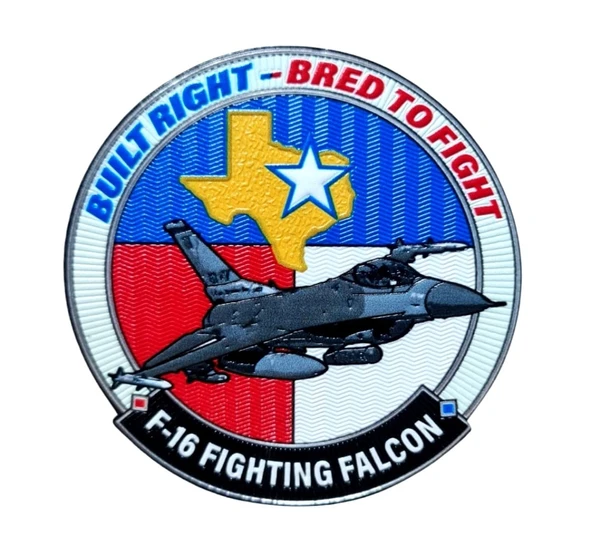 F-16 Figting Falcon Built Right - Bred to Fight PEÇ - Arma - TPU Patch ürün görseli 1