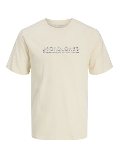 Jack Jones Erkek Jcodynamic Yuvarlak Yaka  Krem Tişört 12276393 ürün görseli 1