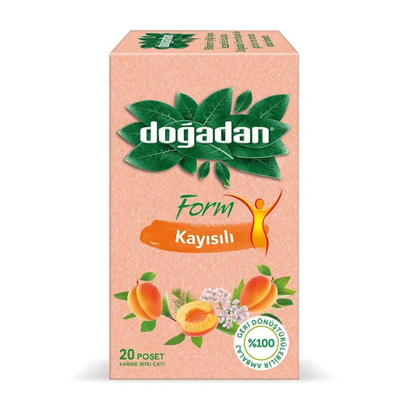 DOĞADAN FORM KAYISILI BİTKİ ÇAYI  20 SÜZEN POŞET 36GR ürün görseli 1