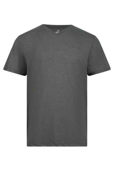 2AS Victor Erkek Viloft V Yaka T-Shirt Antrasit ürün görseli 1