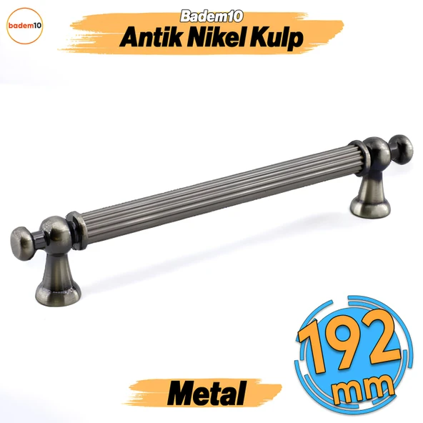 Selçuklu Antik Nikel Metal Kulp 192 mm Mobilya Çekmece Mutfak Dolabı Dolap Kapak Kulpları Kulb Kulpu ürün görseli 1