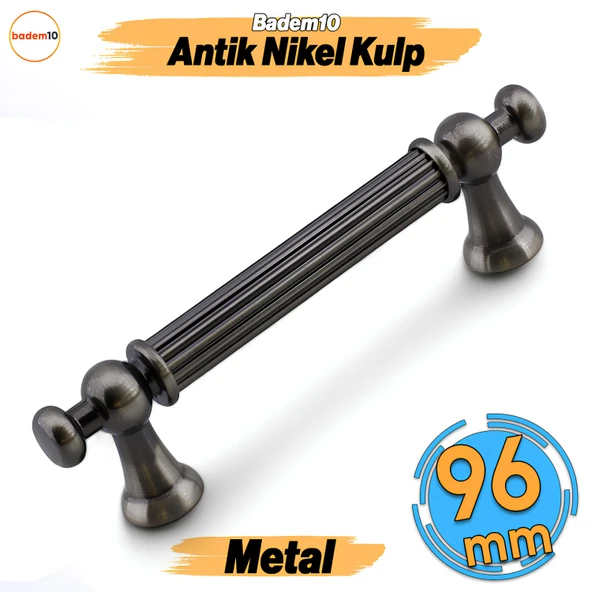 Selçuklu Antik Nikel Metal Kulp 96 mm Mobilya Çekmece Mutfak Dolabı Dolap Kapak Kulpları Kulb Kulpu ürün görseli 1
