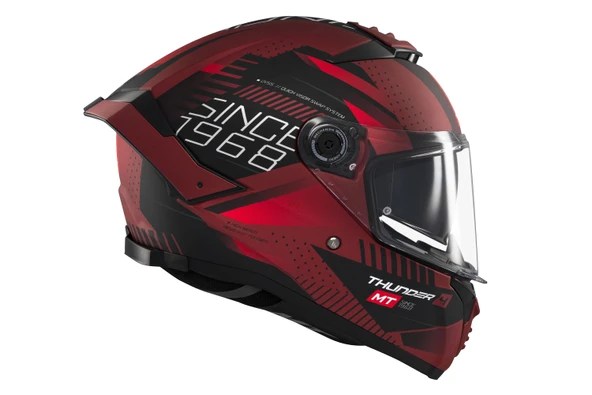 KASK MT THUNDER 4 SV LUMİNENCE D5 MAT KIRMIZI - Resim 4