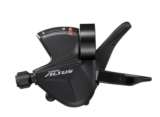 SHIMANO ALTUS Vites kolu SL-M2010-L 3-vites RAPIDFIRE PLUS Kelepçeli bant Görsel vites kadranı ile ürün görseli 1