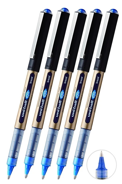 Mavi Pilot Kalem 5 Adet Uniball Eye Broad 1.0 mm Roller Pilot Kalem Ub-150-10 Roller Uçlu Likit Mürekkepli ürün görseli 1
