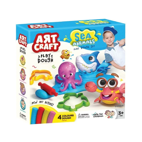 03684 Art Craft Deniz Hayvanları Hamur Set 200 gr ürün görseli 1