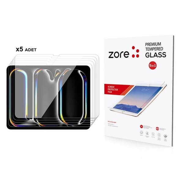 iPad 13 Pro 2024 5in1 Tablet Temperli Cam Ekran Koruyucu ürün görseli 1