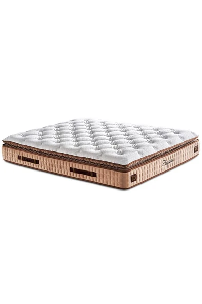Elegance Lüks Yatak 100x200 cm Tek Kişilik Paket Yaylı Pedli Yumuşak Yatak Tavşan Tüyü Dokusu ürün görseli 1