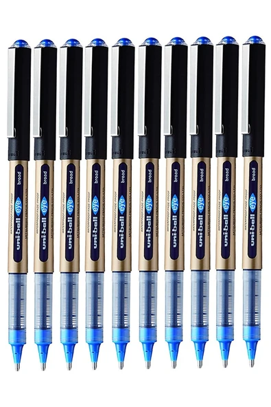 Mavi Pilot Kalem 10 Adet Uniball Eye Broad 1.0 mm Roller Pilot Kalem Ub-150-10 Roller Uçlu Likit Mürekkepli ürün görseli 1