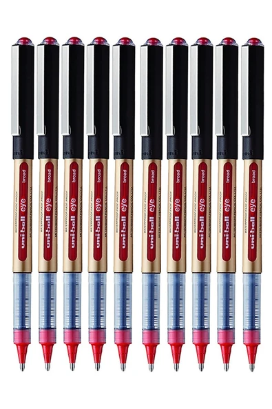Kırmızı Pilot Kalem 10 Adet Uniball Eye Broad 1.0 mm Roller Pilot Kalem Ub-150-10 Roller Uçlu Likit Mürekkepli ürün görseli 1