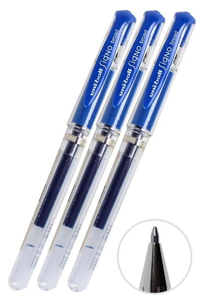 Mavi İmza Kalemi 1 Adet Uniball Signo Broad1.0 mm Roller Pilot Kalem Um-153 Roller Uçlu Likit Mürekkepli Pilot Kalem ürün görseli 1