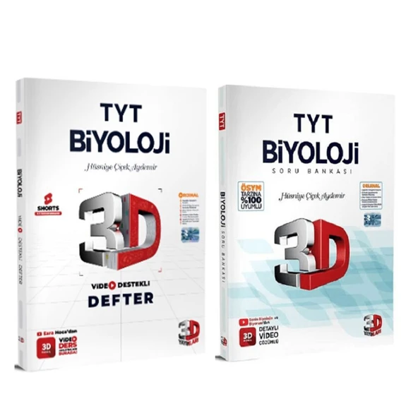 3D Yayınları TYT Biyoloji Video Destekli Defter ve Soru Bankası Seti 2 Kitap ürün görseli 1
