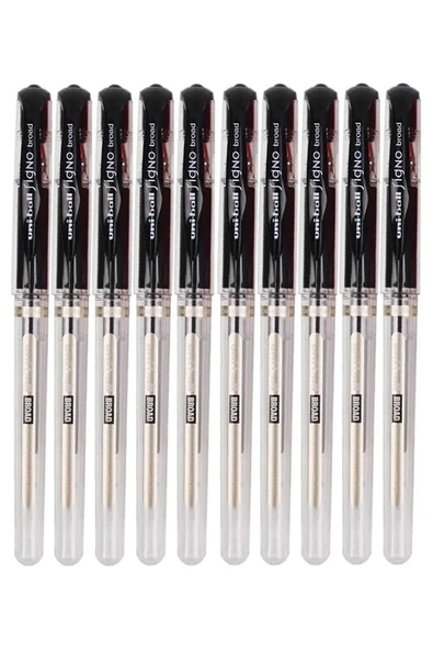 Siyah İmza Kalemi 10 Adet Uniball Signo Broad 1.0 mm Roller Pilot Kalem Um-153 Roller Uçlu Likit Mürekkepli Pilot Kalem ürün görseli 1