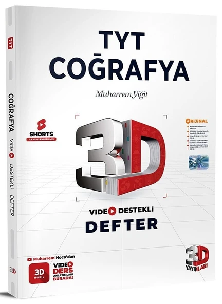 TYT Coğrafya Video Destekli Defter 3D Yayınları ürün görseli 1